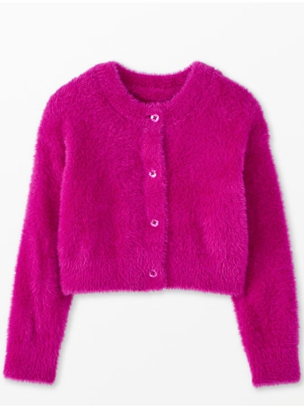 Hanna Andersson Cropped Feather Cardigan pink flambe age 5